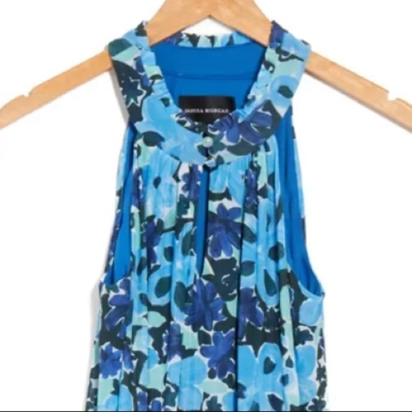 DONNA MORGAN Floral Sleeveless Shift Dress Size 6, SOFT WHITE/ FRENCH BLUE NWT - Picture 4 of 4